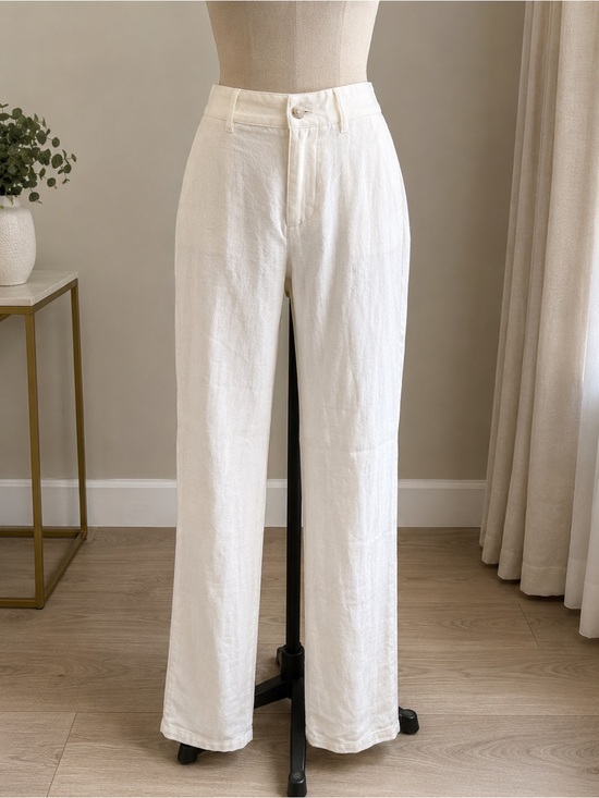 J. Crew Pants - J.Crew White Linen Wide Leg Pants Size 6 NWT $158